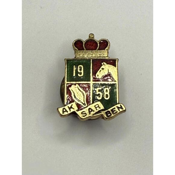 Other - Vintage 1958 AK SAR BEN Crest Pin Royal and Regal